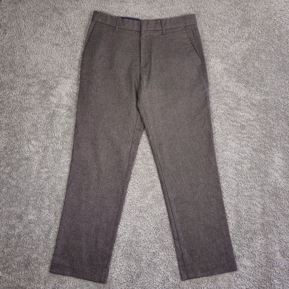 Gap Pants Mens 32x34 Gray Heathered Straight Fit Tailored Wool/Rayon